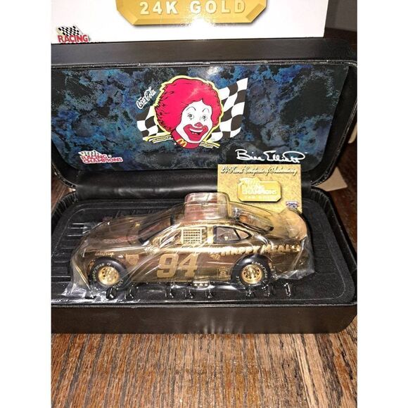 Vintage 98 Racing Champion 24KT Gold Bill Elliott McDonald  Happy Meal Nascar - Picture 2 of 9